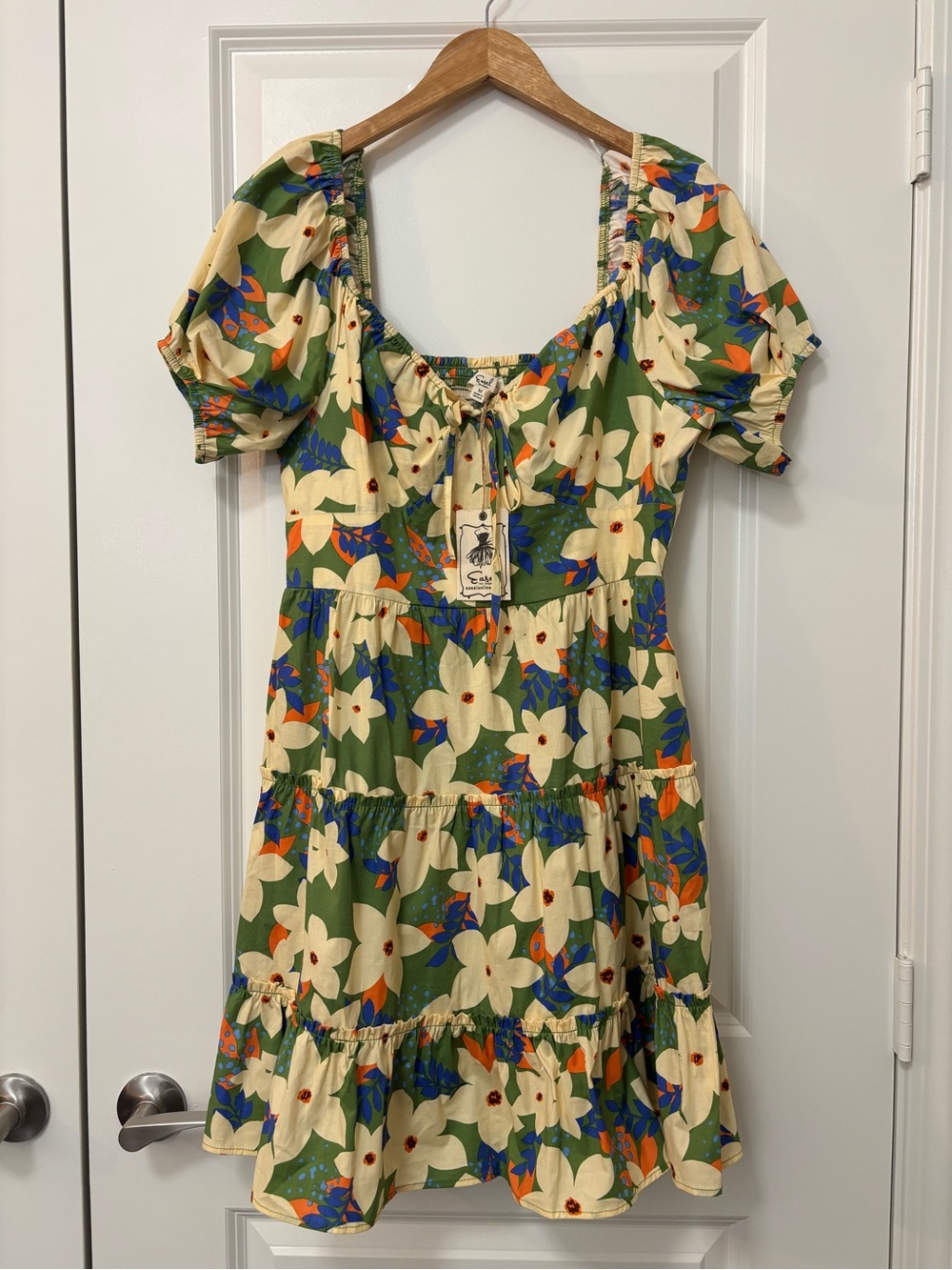 Easel Multicolor Floral Print Dress, Size M